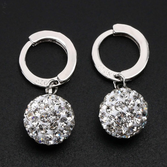 925 Stamped Silver Shambala Huggie Hoop Earrings - Picture 6 of 8